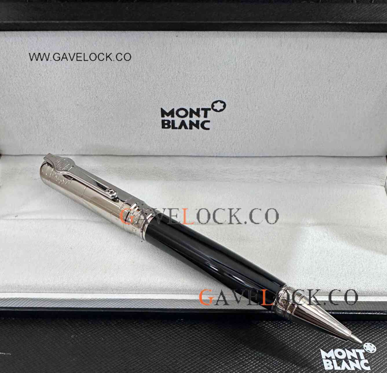 Clone Montblanc Muhammad Ali Ballpoint Pen Silver-Black Pens